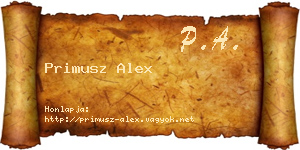 Primusz Alex névjegykártya