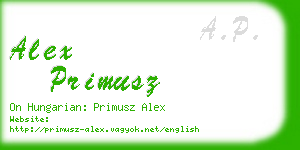 alex primusz business card